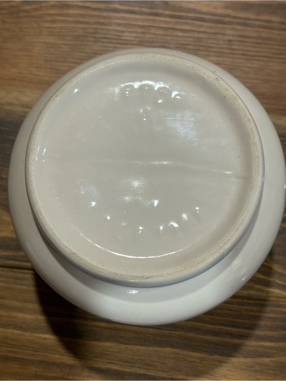 Vintage 1981 FTD ceramic planter cream with blue flower design